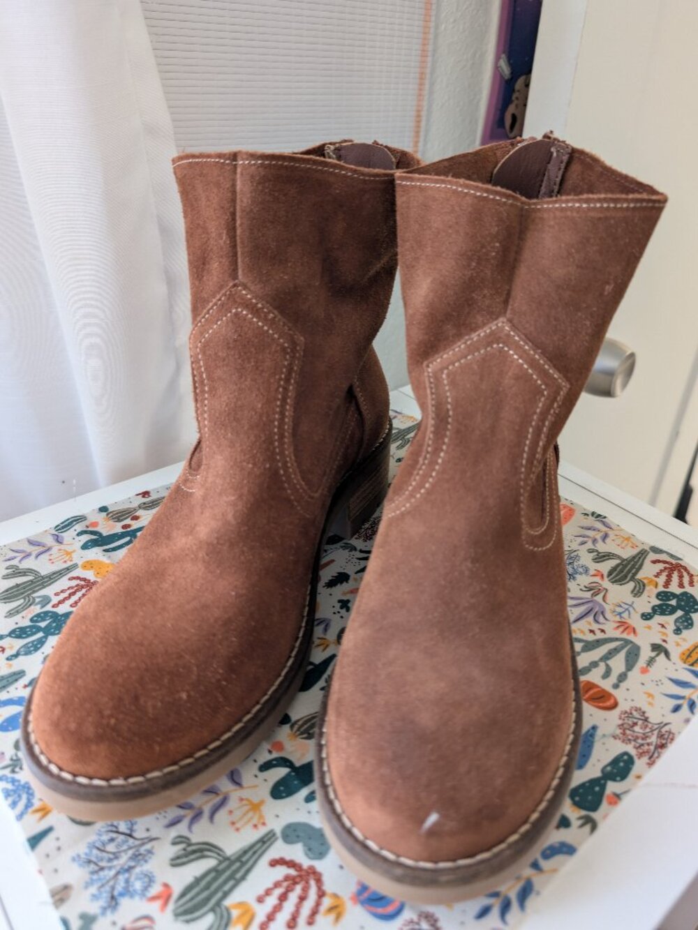 Antonio De Falia Mila Zip-Up Brown Sueda Zip-up Boots